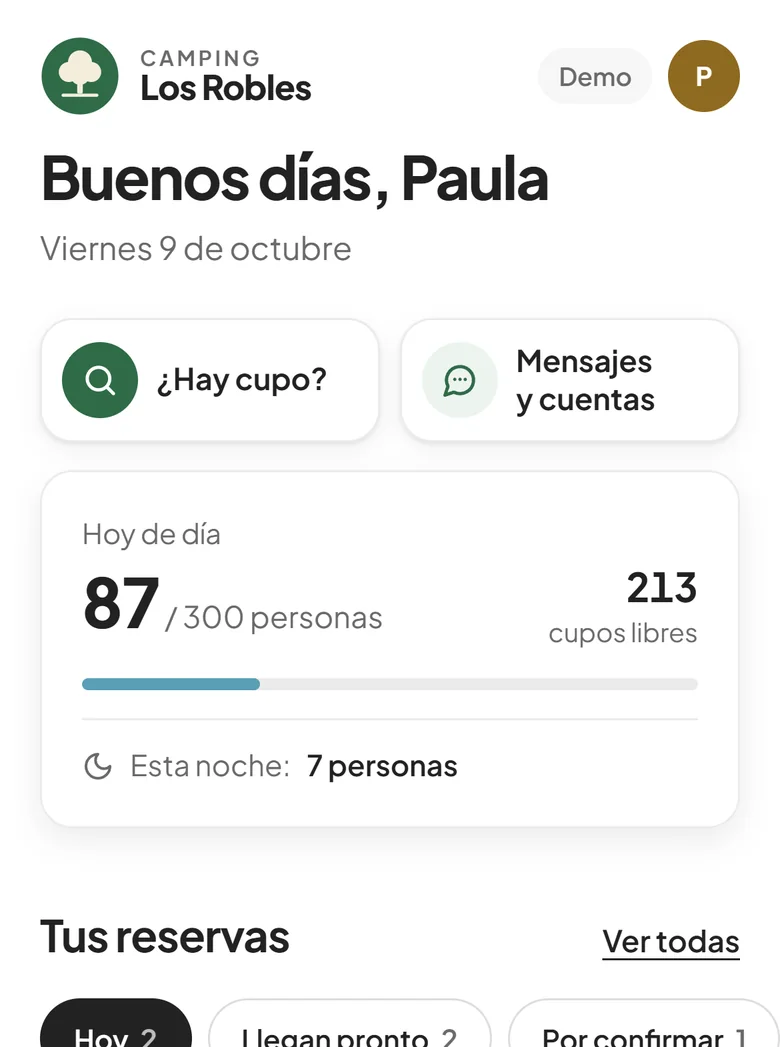 La app con la marca de un camping